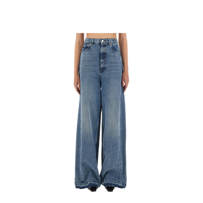 Wide-Leg Jeans with Contrasting Panels