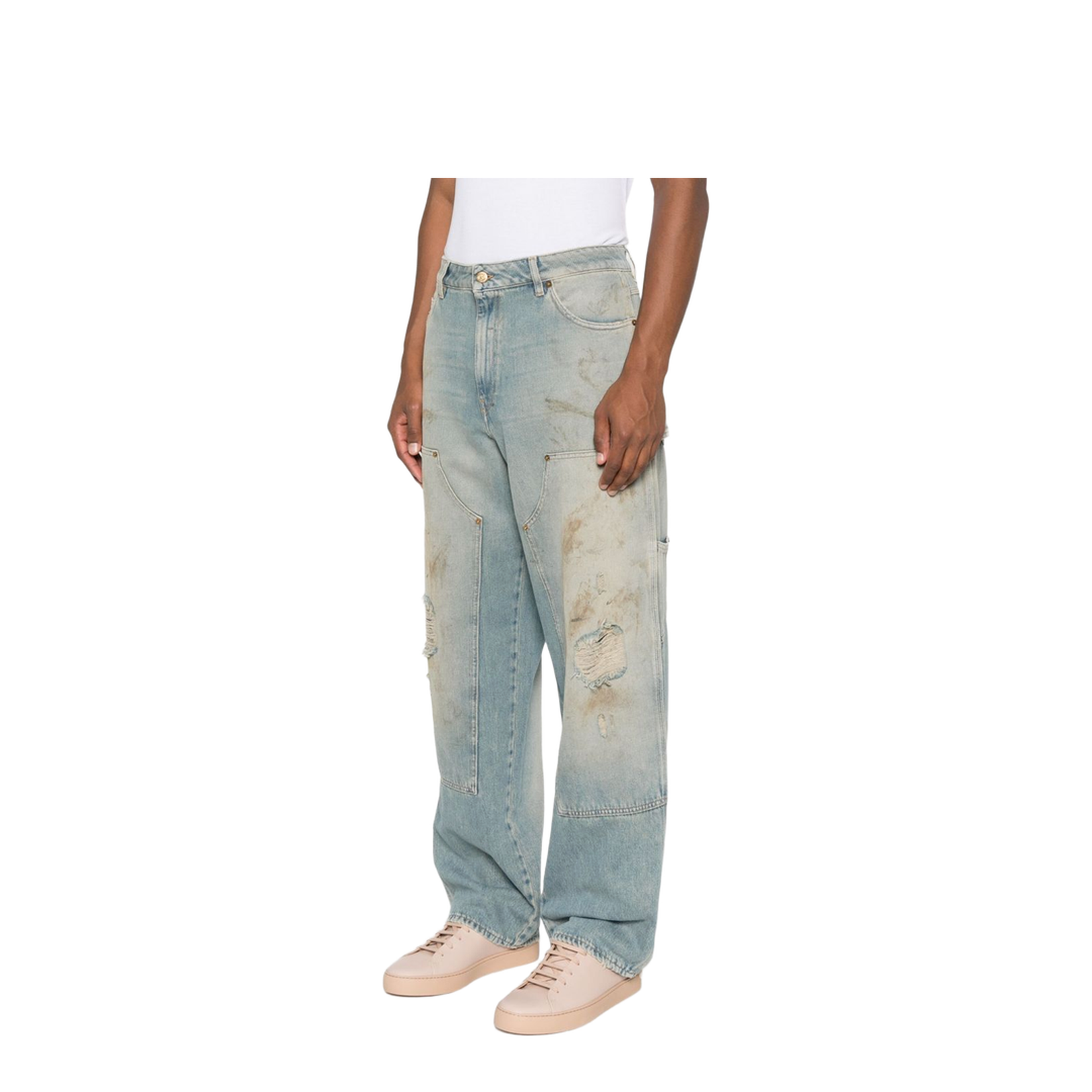 Destroyed Denim Cotton Jeans