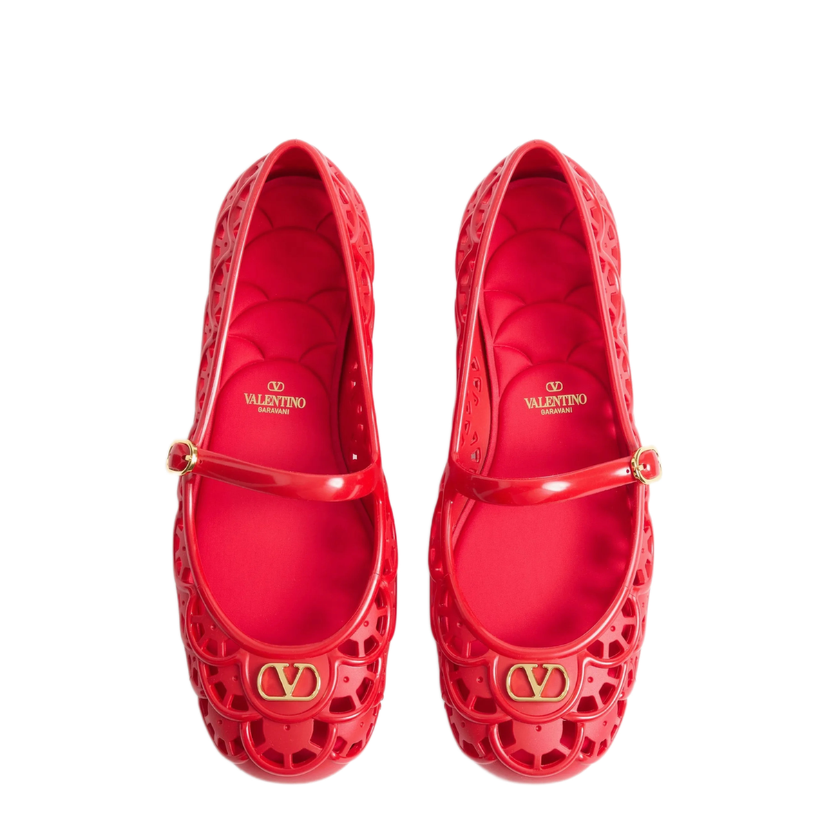 Red Rubber Vlogo Signature Ballerinas