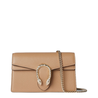 Mini Shoulder Bag in Beige Leather