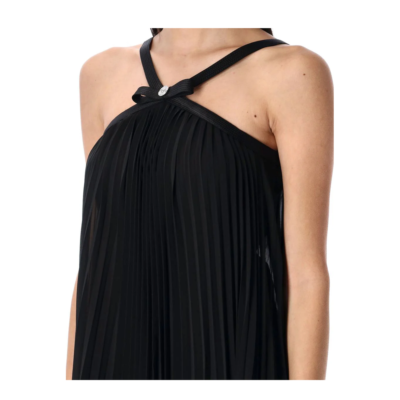 Halterneck Pleated Mini Dress
