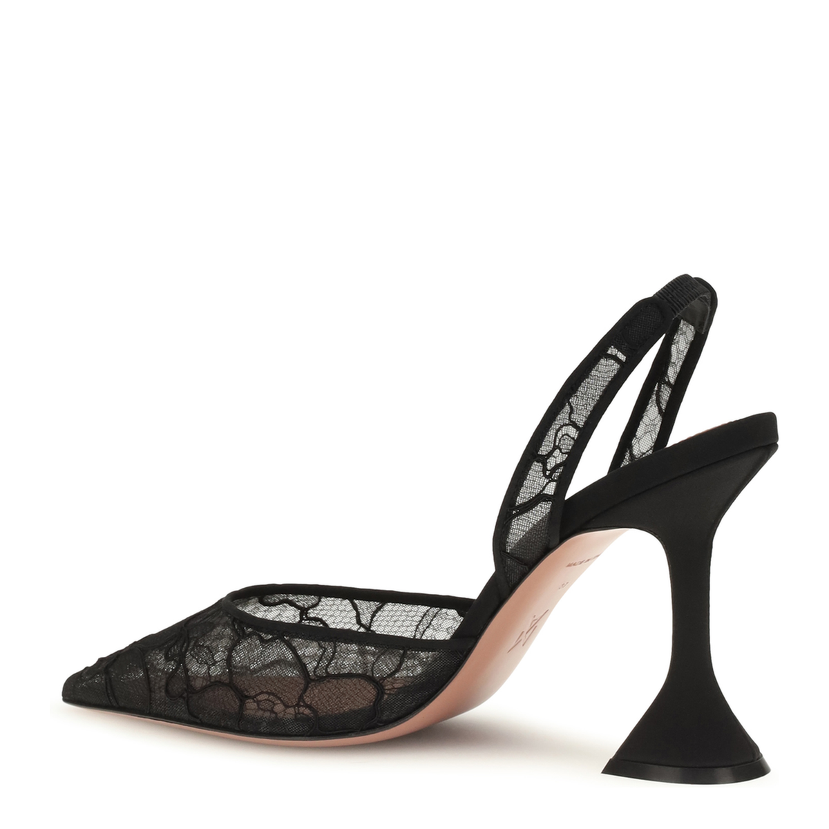MAYFEYR - Amina Muaddi - Holli Lace Slingback Sandals - 12S357471HOLBLACKLACEB