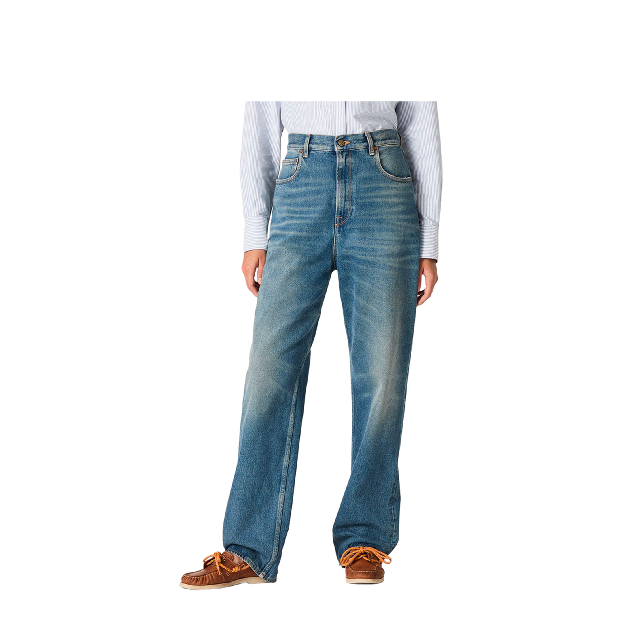 MAYFEYR - Golden Goose - Stone-Washed Light Blue Denim Boyfriend Jeans - GWP02079P000621