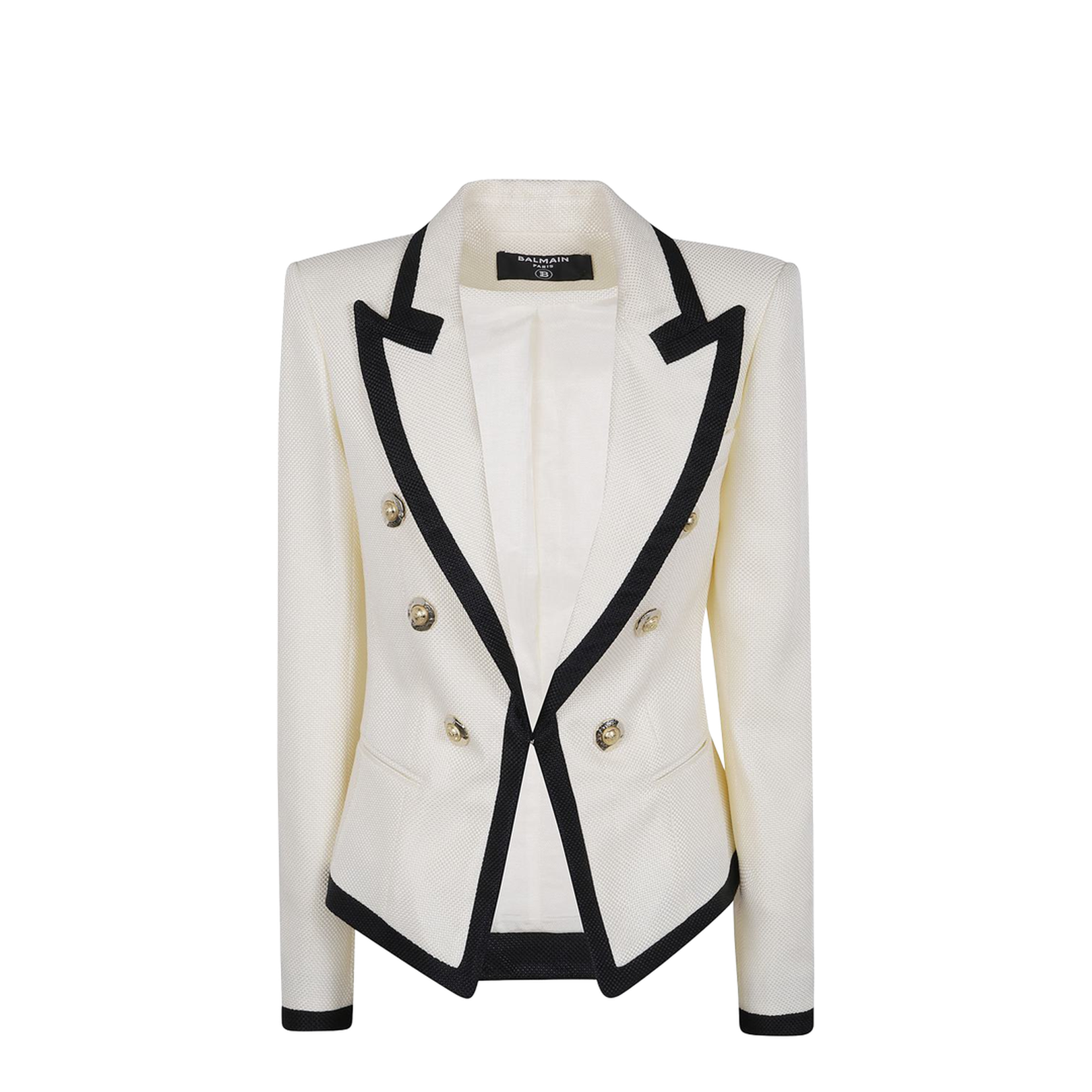 Fitted Two-Tone Basketweave Jacket