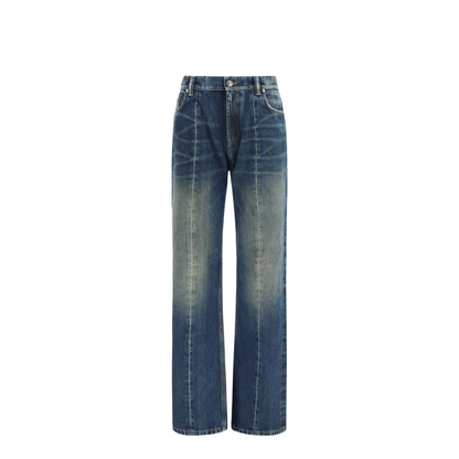 MAYFEYR - Versace - Distressed Straight-Leg Cotton Denim Jeans - 10245291A17707