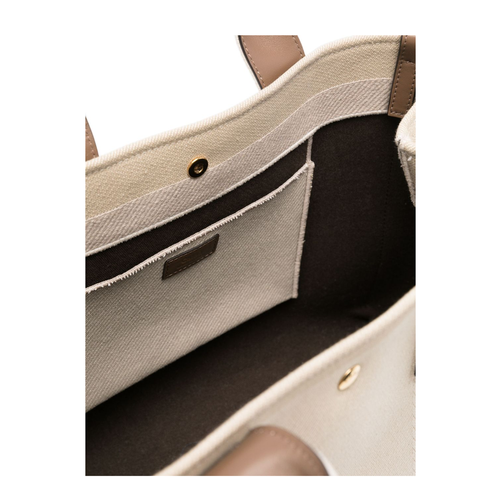 Chloé 'carry large' beige handbag with logo print on ...