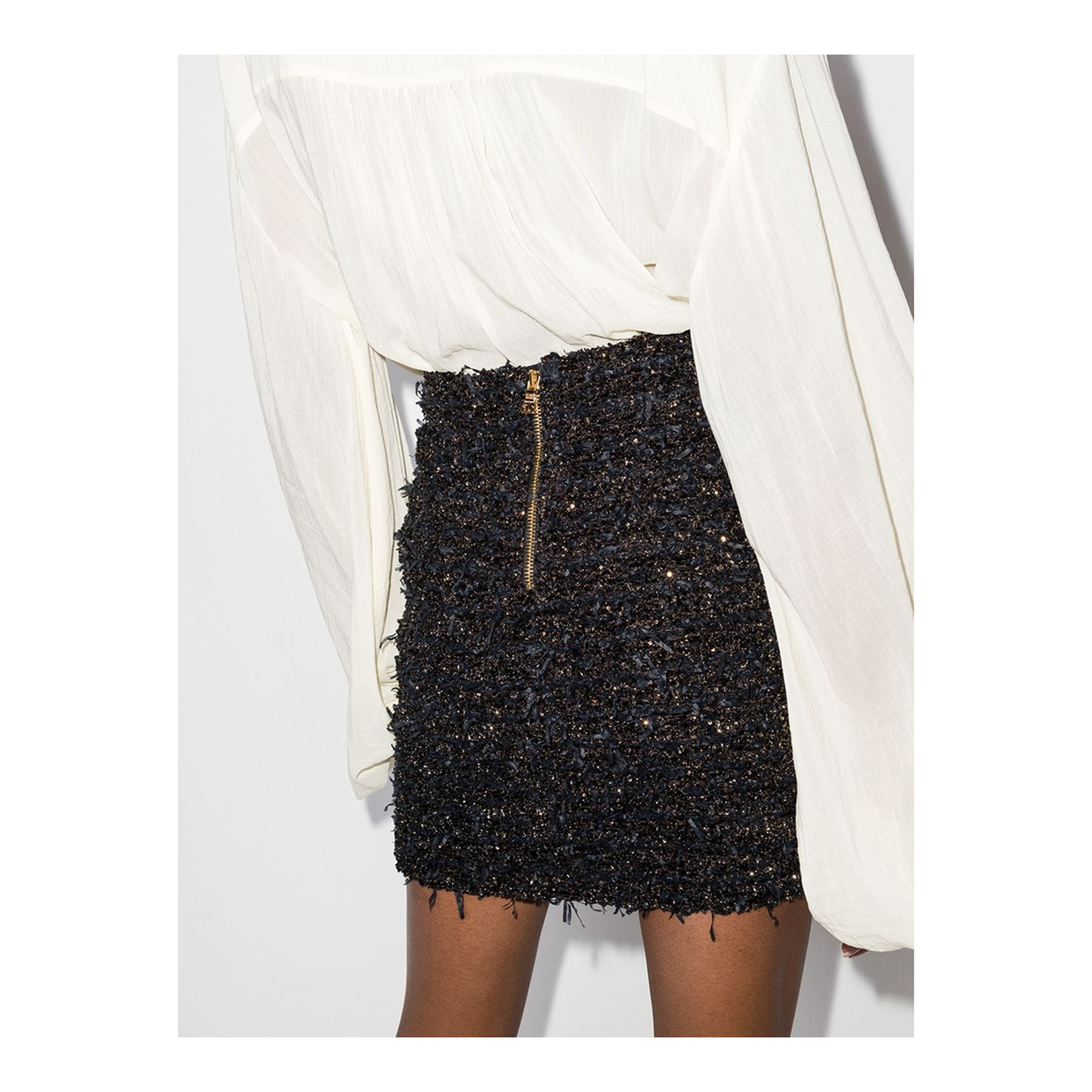 High-Rise Tweed Miniskirt