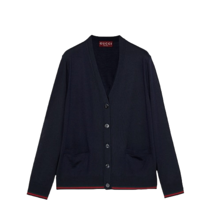 Extra Fine Cashmere Silk Cardigan in Navy
