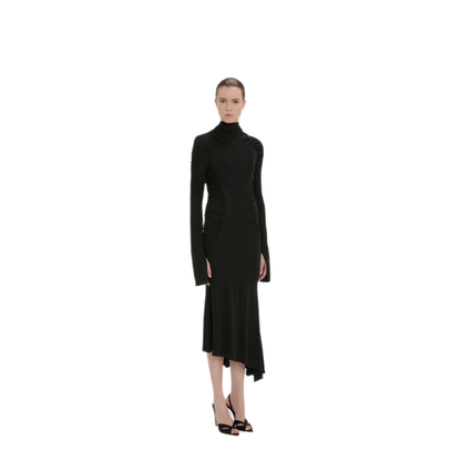 MAYFEYR - Victoria Beckham - High Neck Gathered Midi Dress - 1326WDR007472A1