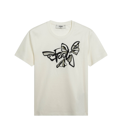 White T-shirt with Embroidered Logo