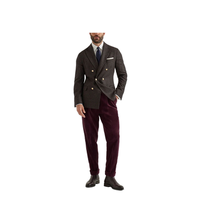 MAYFEYR - Brunello Cucinelli - Prince Of Wales One-And-A-Half Breasted Blazer With Metal Buttons - MV4167BPDG