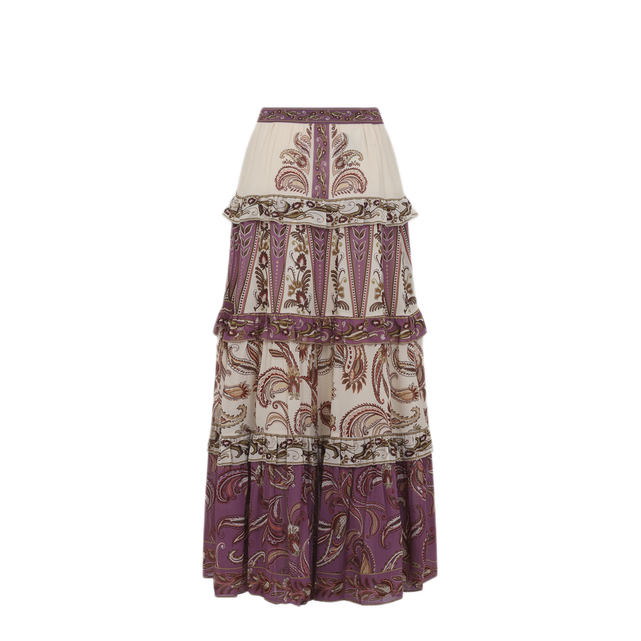 MAYFEYR - Farm Rio - Delicate Ainika Sand Viscose Long Skirt - 34413726029