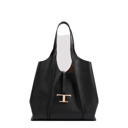 MAYFEYR - Tod's - Black Grained Leather T Bag - XBWTSBA0300Q8EB999NERO