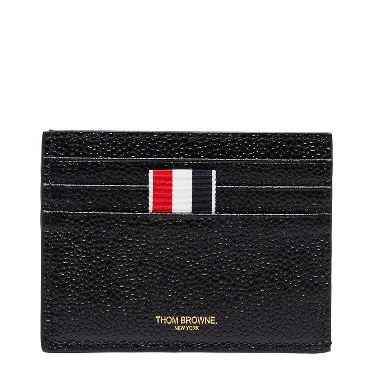 Pebble Grain Leather Single Card Holder