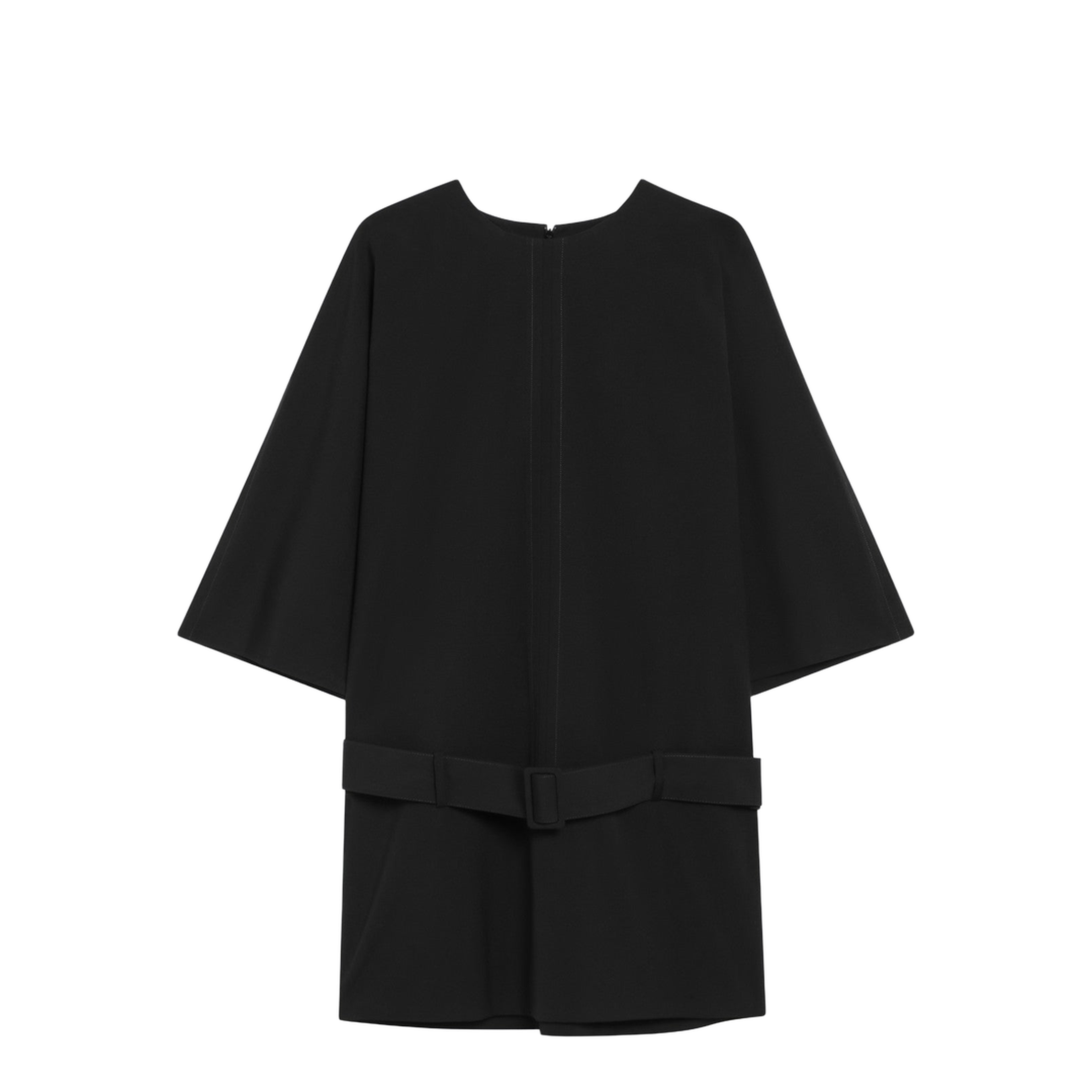 Black Wool-Blend Mini Dress