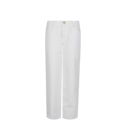 Plain Denim Straight Leg Jeans White