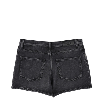 Denim Shorts with Horsebit Detail
