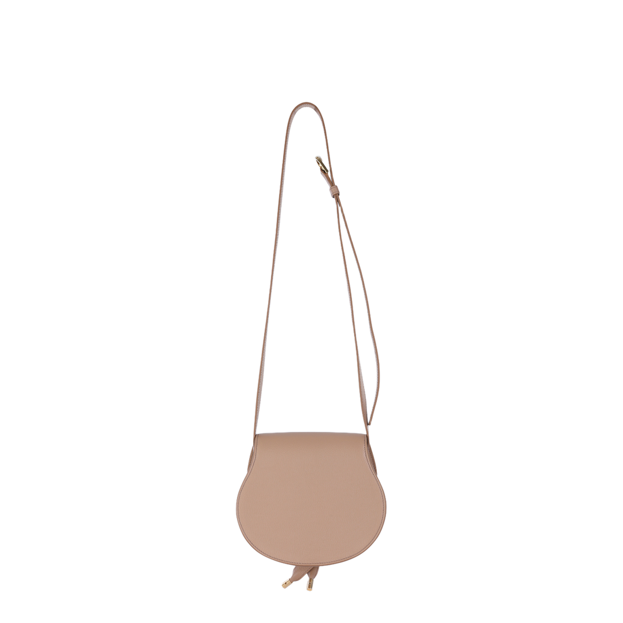 Marcie Small Calfskin Saddle Bag - Light Tan Brown