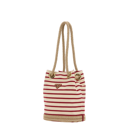 Embroidered Canvas Bucket Bag