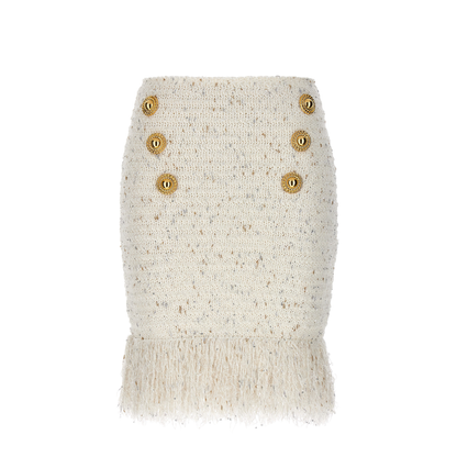 Fringed Tweed Skirt
