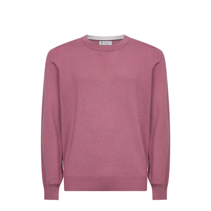 Ribbed Knitted Crewneck Sweater Pink