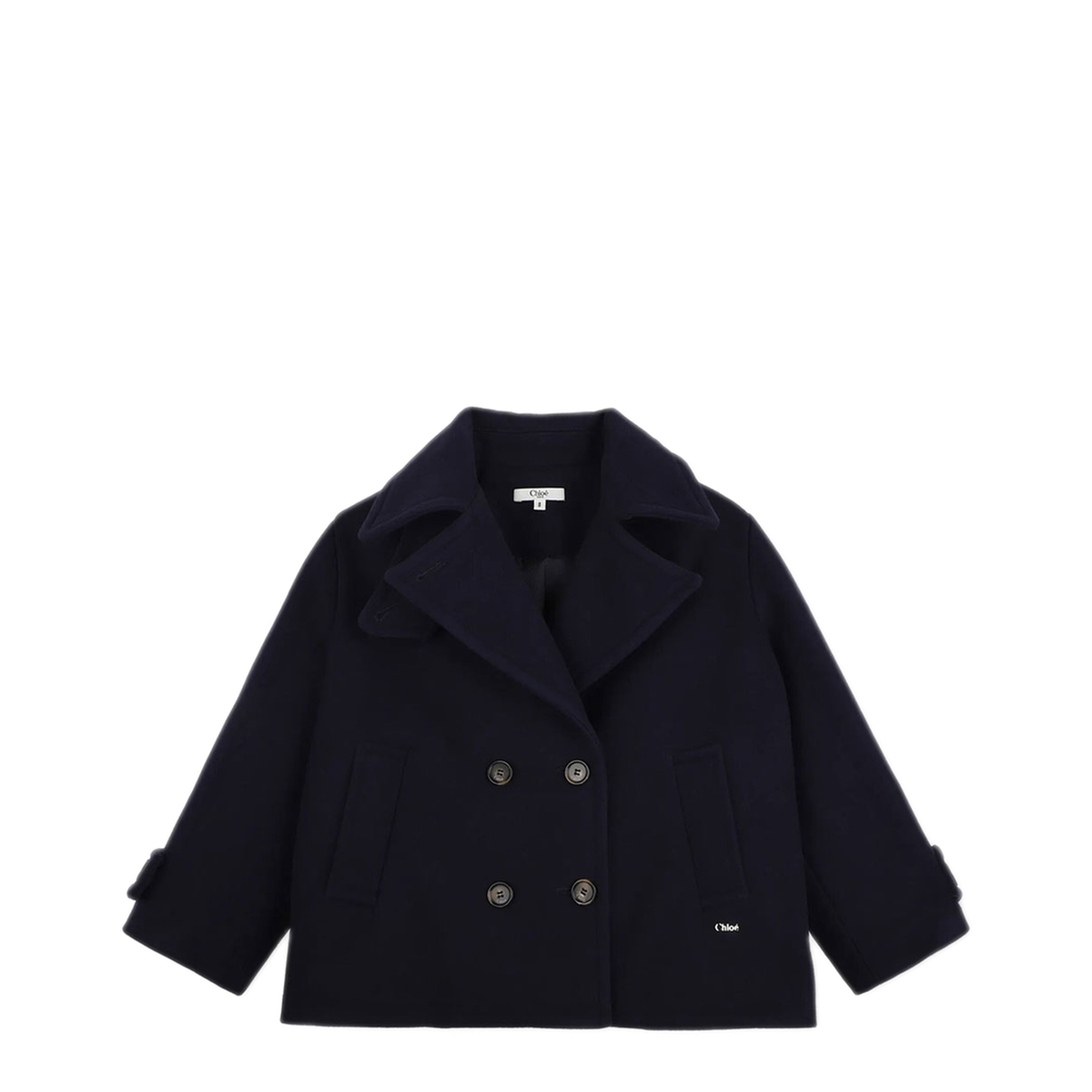 MAYFEYR - CHLOÉ KIDS - Double Breasted Wool Blend Peacoat - C21281859