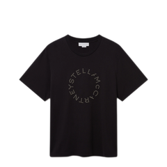 Black Logo-Embroidered Boyfriend T-Shirt