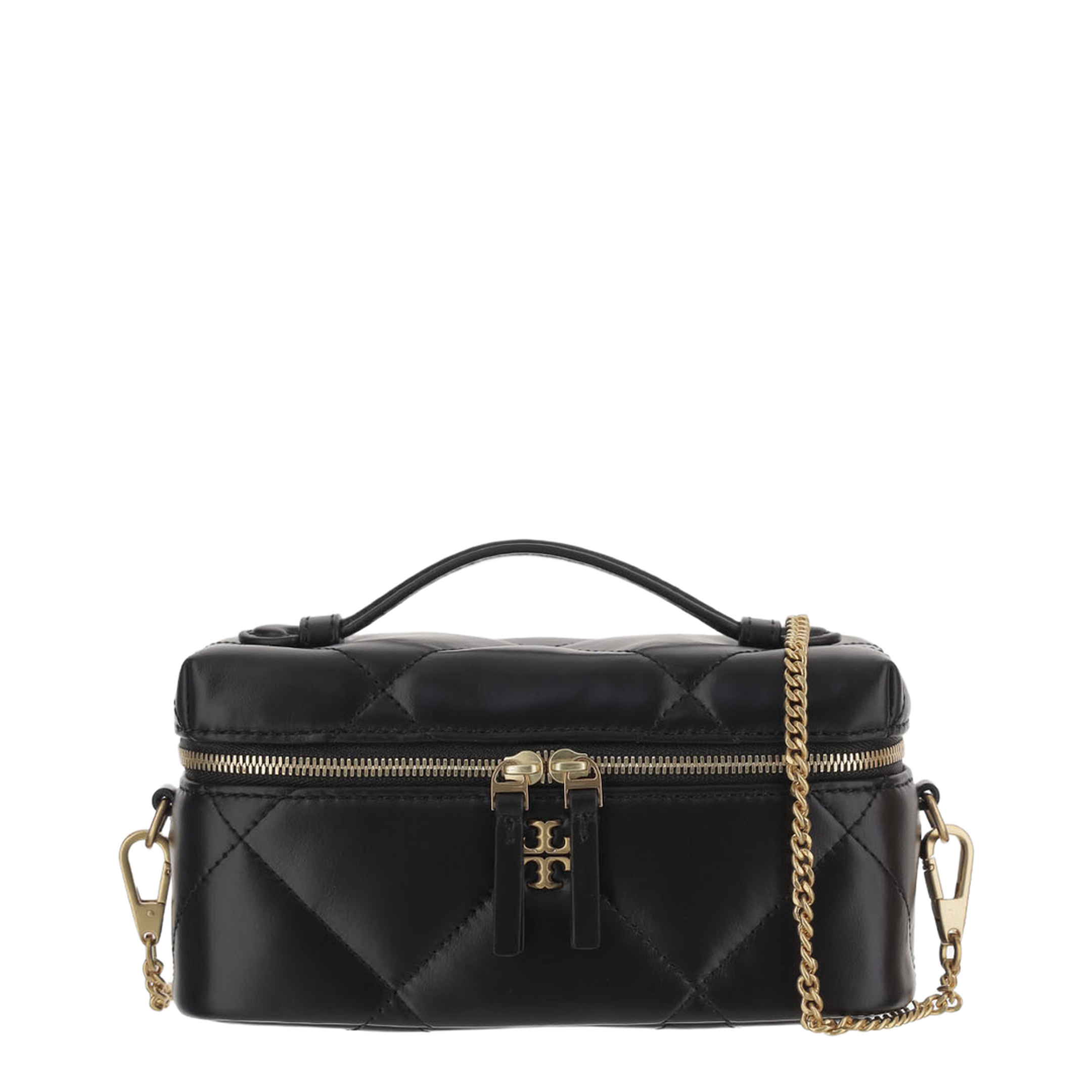 Kira Leather Beauty Case in Black