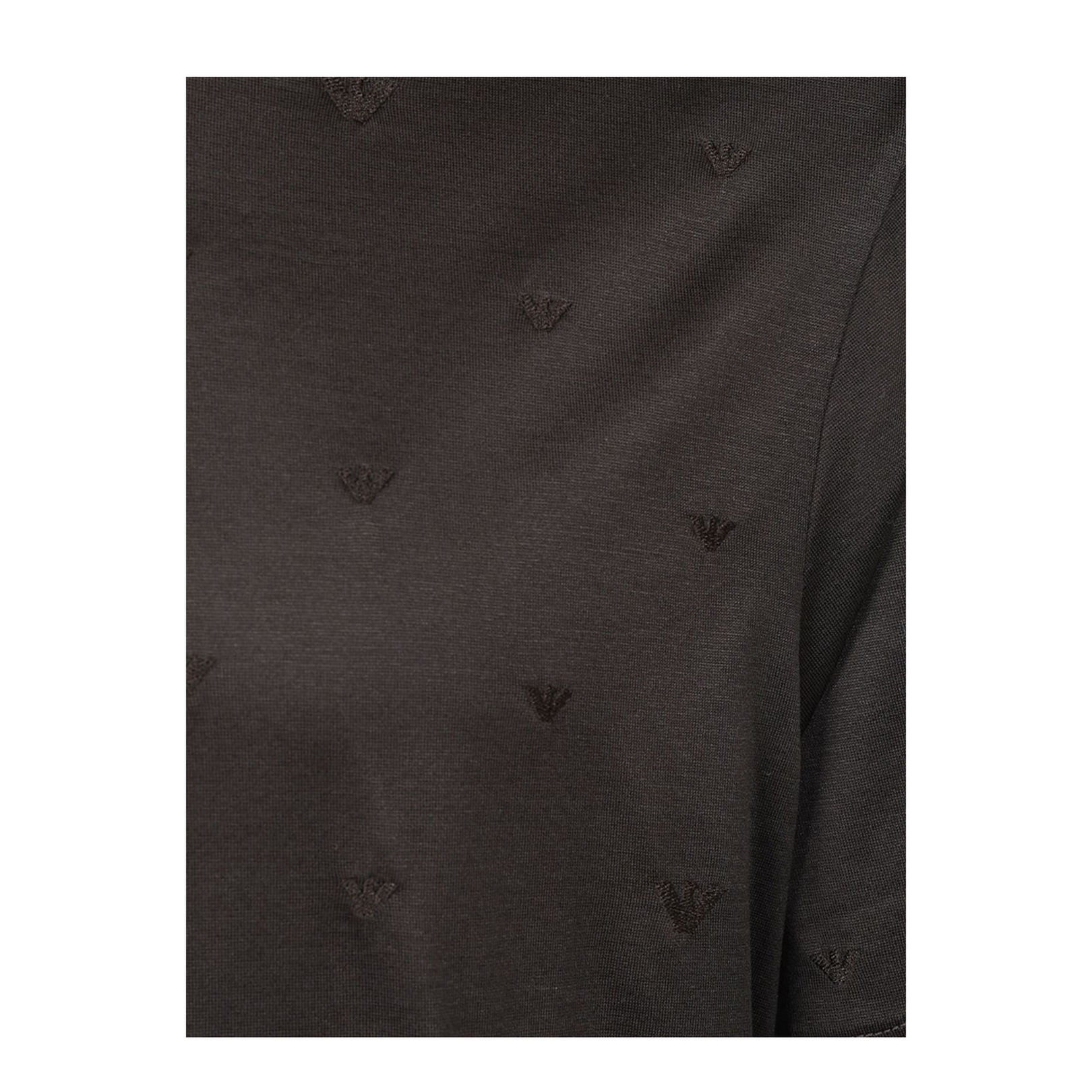 Lyocell-blend Jersey T-shirt with All-over Micro Eagle Embroidery