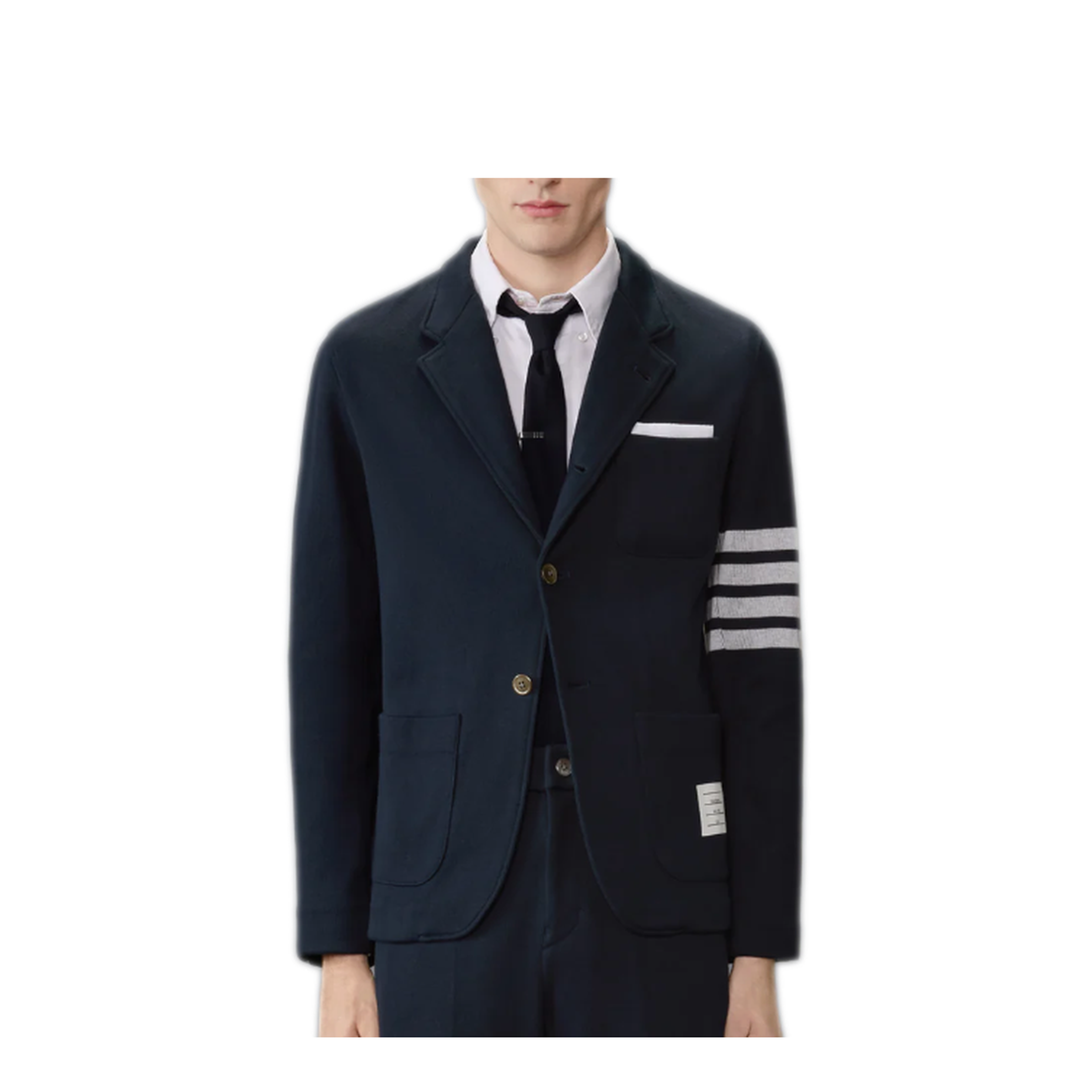 MAYFEYR - Thom Browne - Sack Jacket In Double Face Knit W/ Eng 4Bar - MJT575A07545415