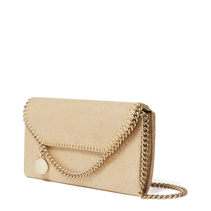 Gold Falabella Wallet-On-Chain Crossbody