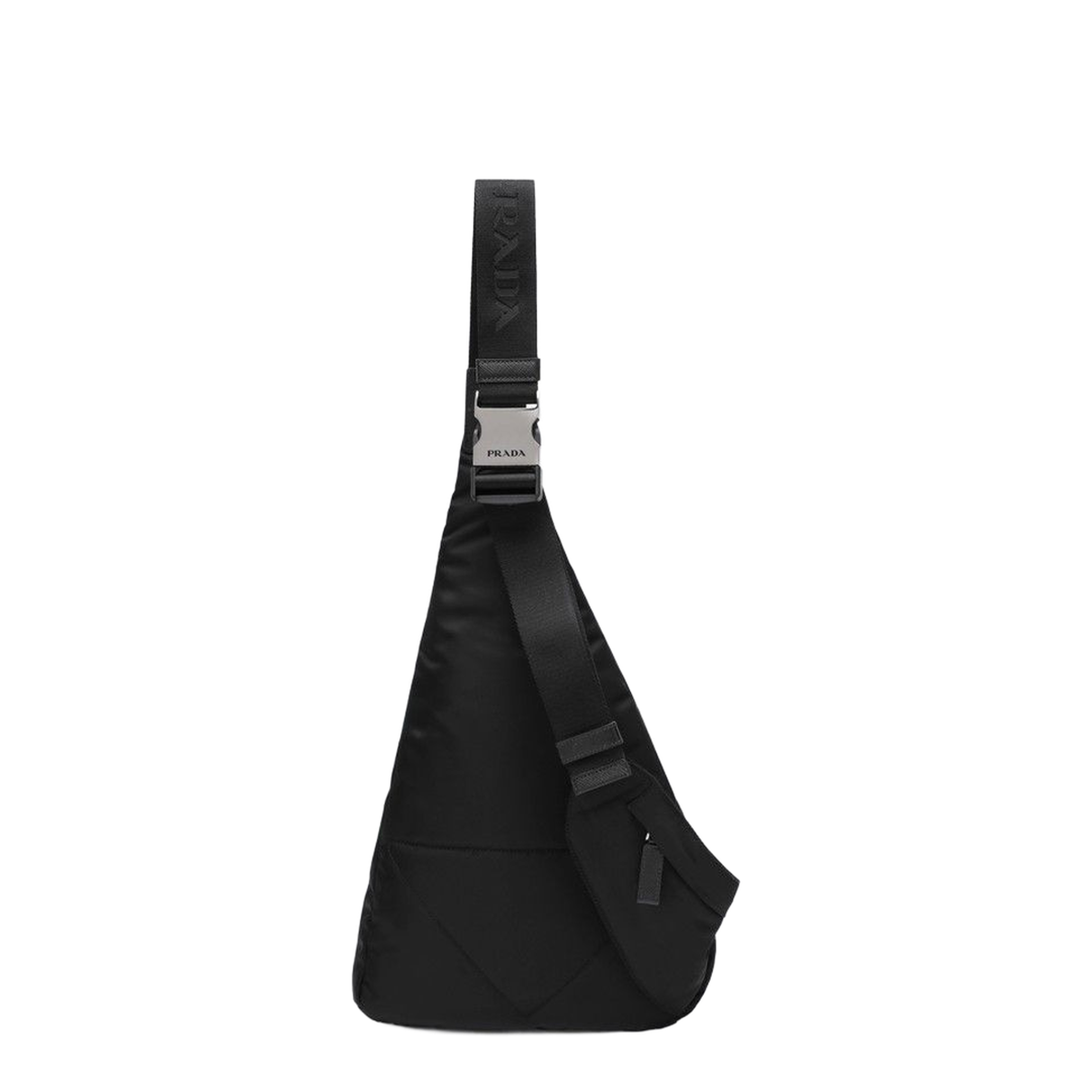 Nylon Black Leather Backpack