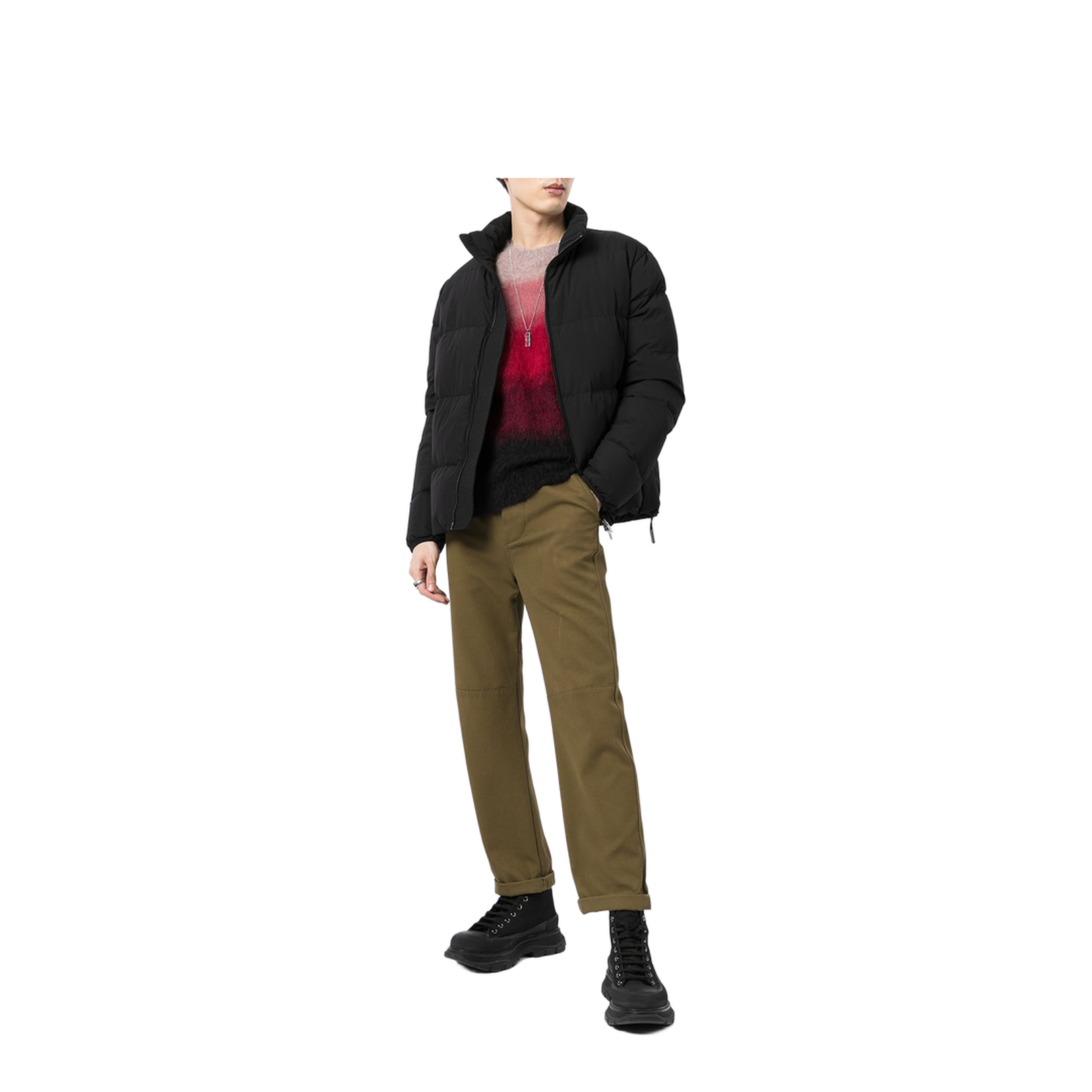 Full-Zip Down Jacket in Quilted Nylon