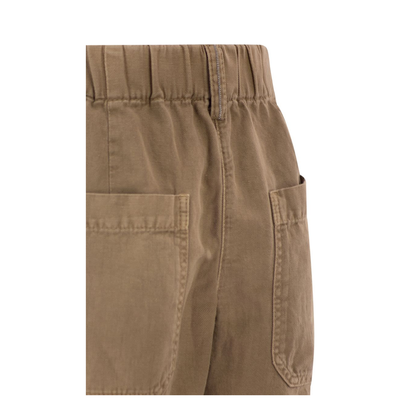 Cotton and linen shorts with jewellery