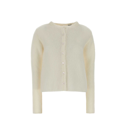 MAYFEYR - Loewe - Ivory Stretch Mohair Blend Cardigan - S540Y16K88WHITE