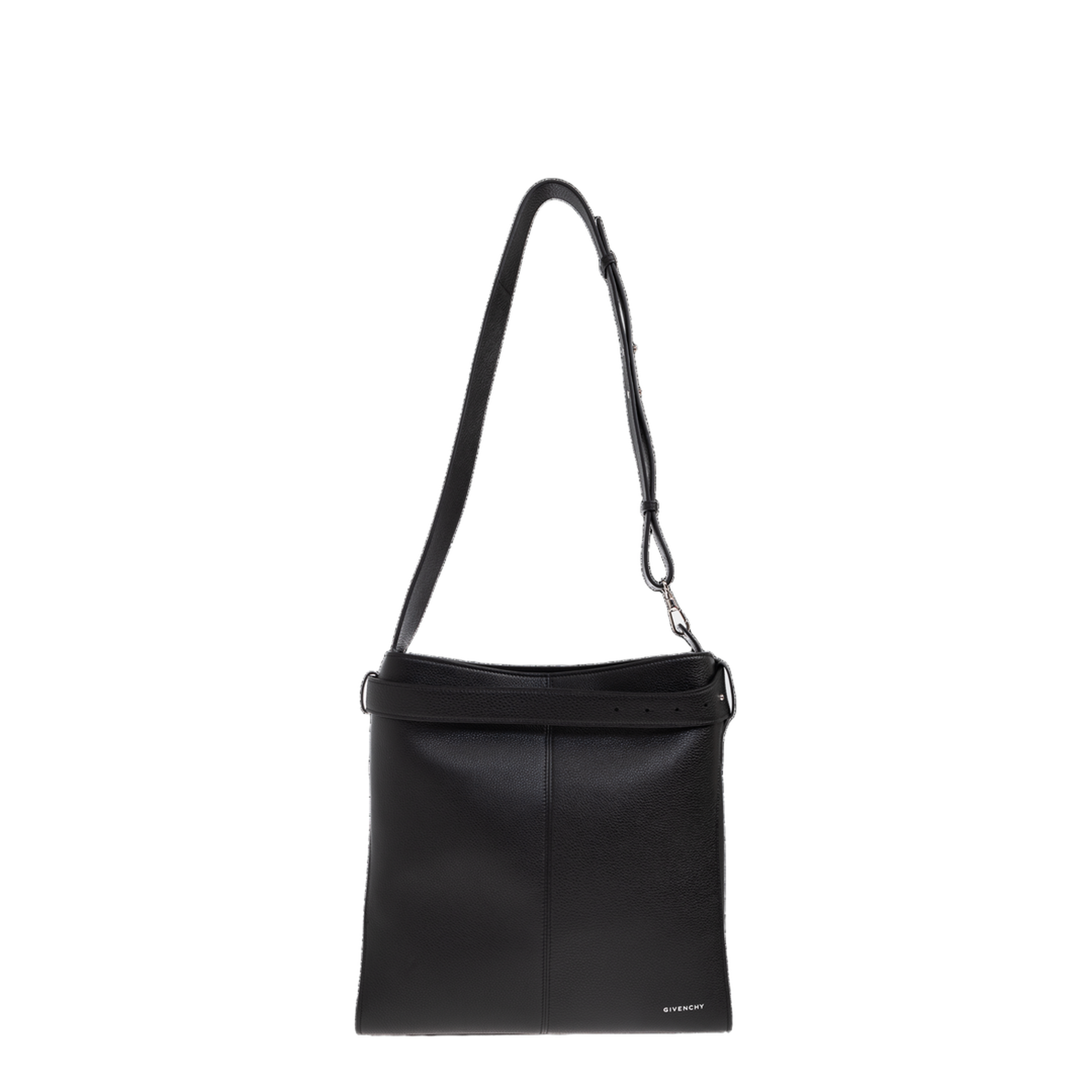 Medium Belted Hobo Bag in Grained Leather