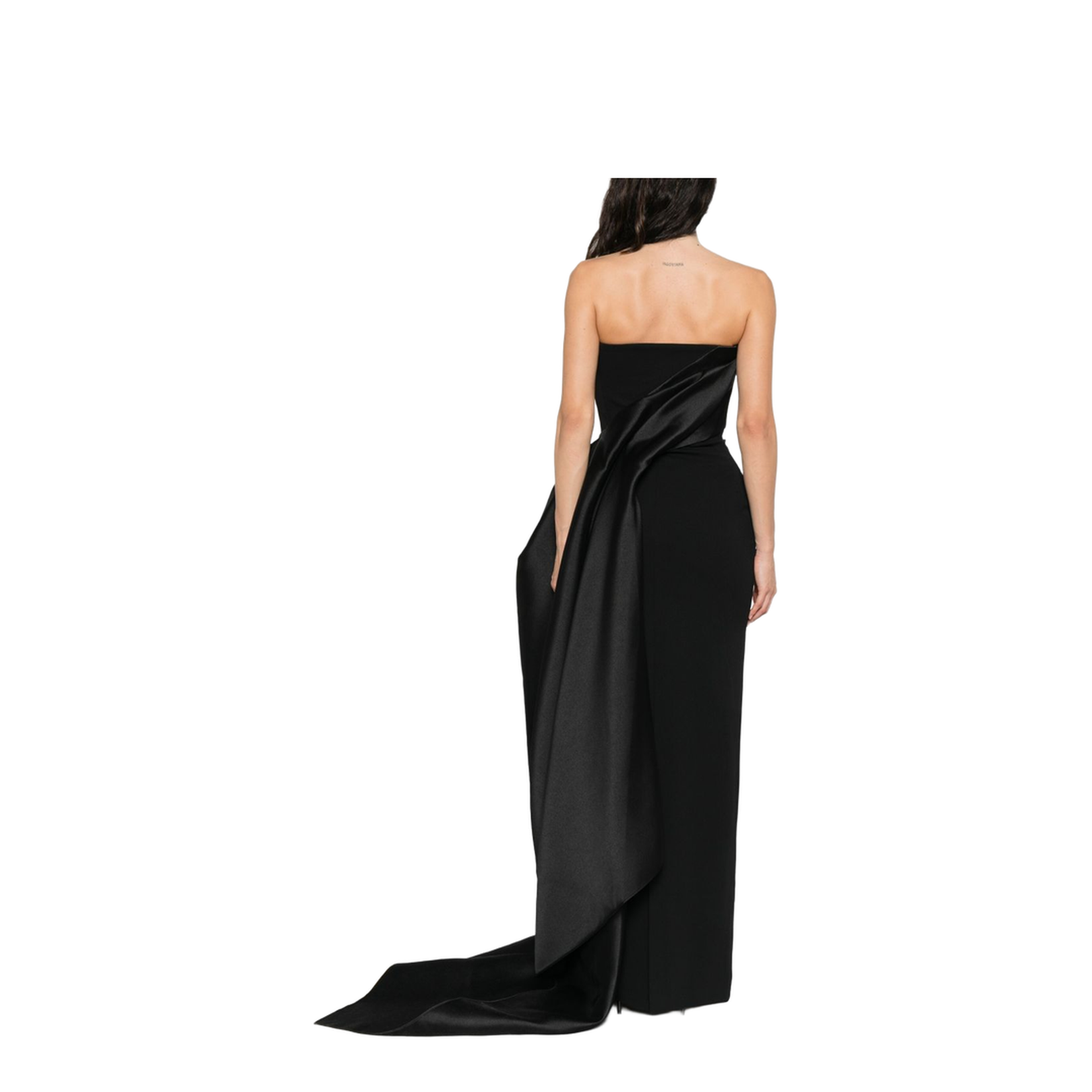 Black Asymmetric Design Long Sleeve Dress