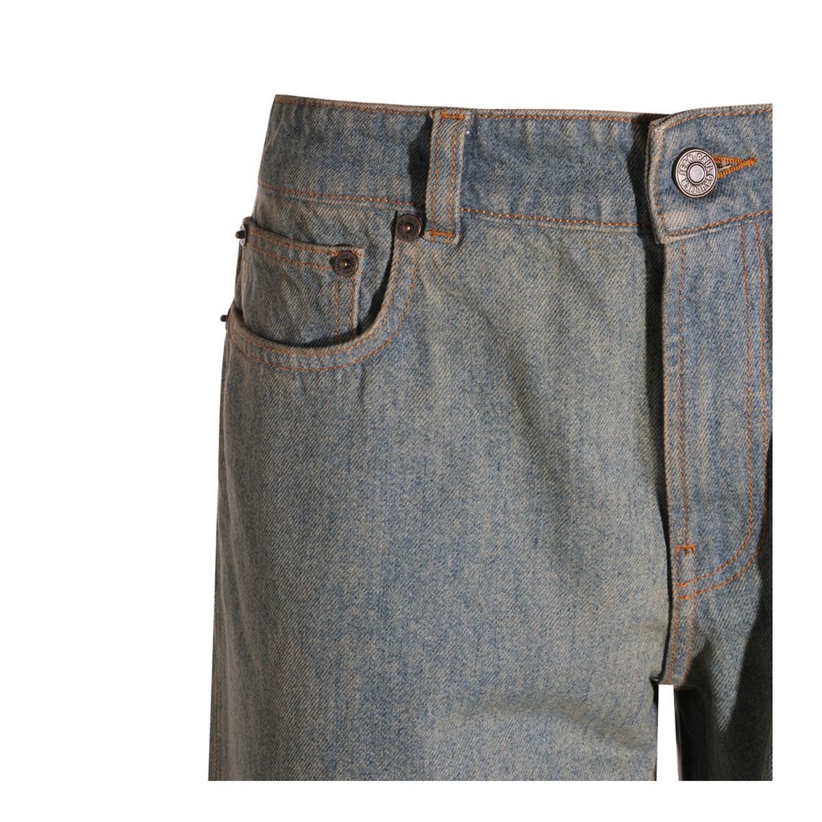 Straight Leg Denim Pant With Face Print