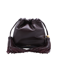 Kalispera Mini Leather with Tassels Shoulder Bags - Plum