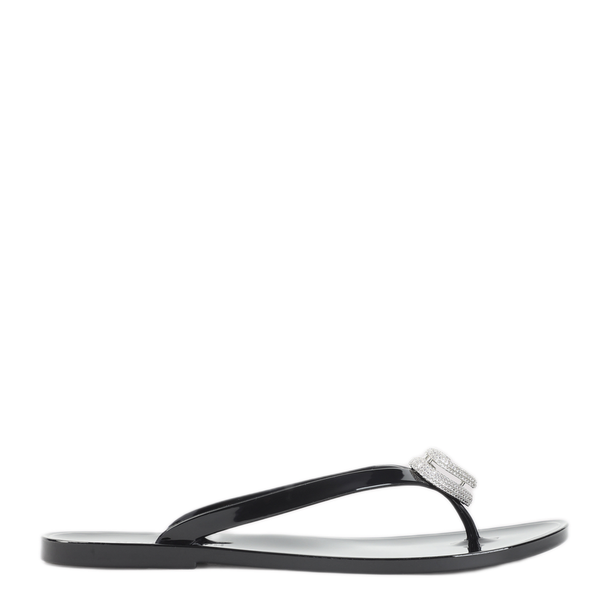 MAYFEYR - MACH & MACH - Double Heart Black Pvc Sandals - SS26S088805GUMBLKBLACK