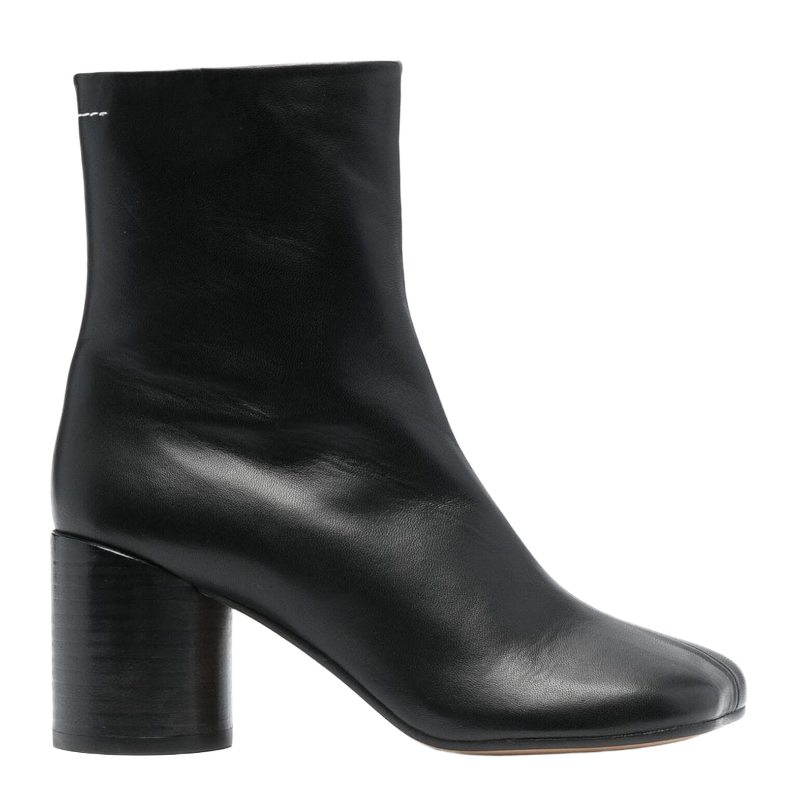 Black Leather Zipped Ankle Boots