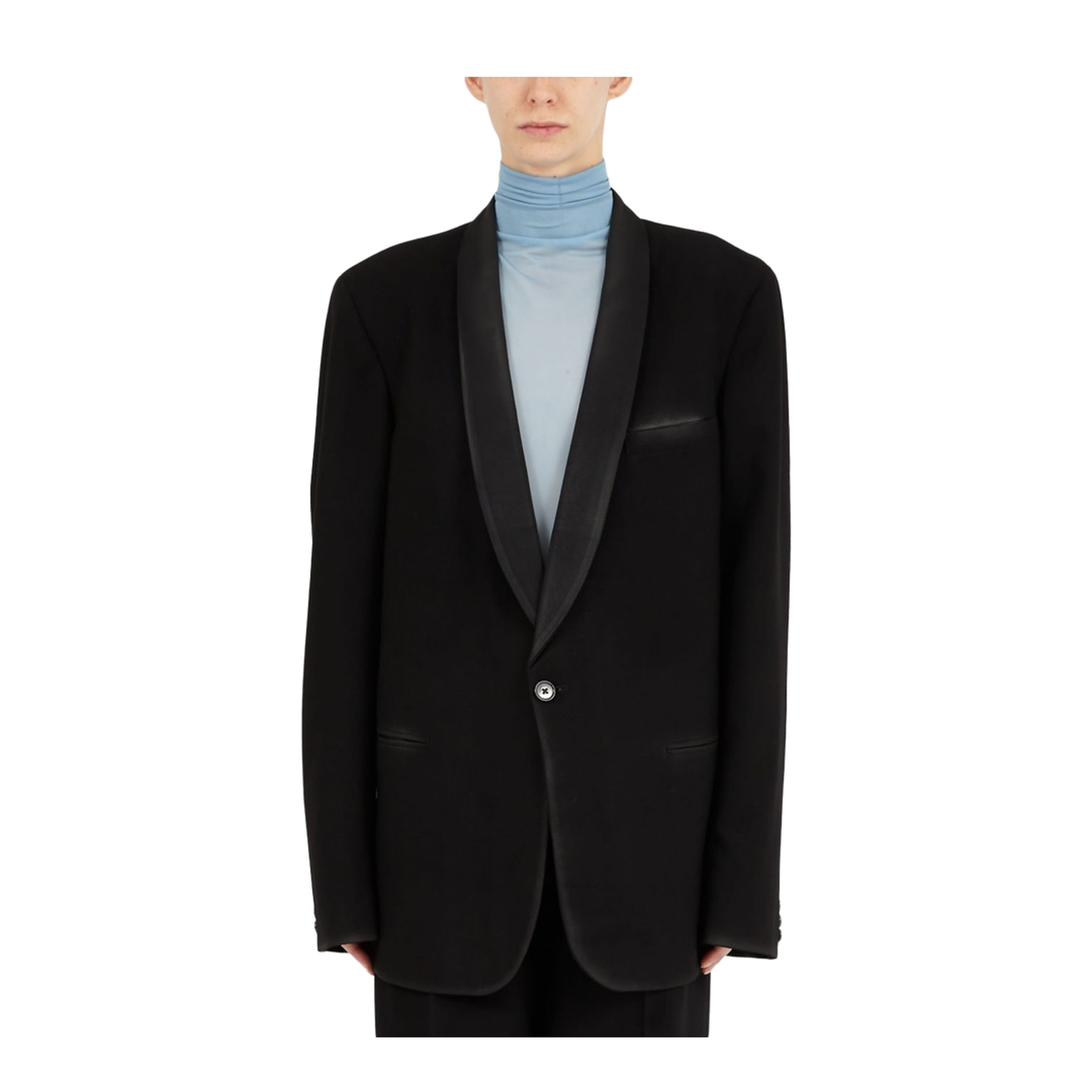 Wool Single-Breasted Blazer Jacket