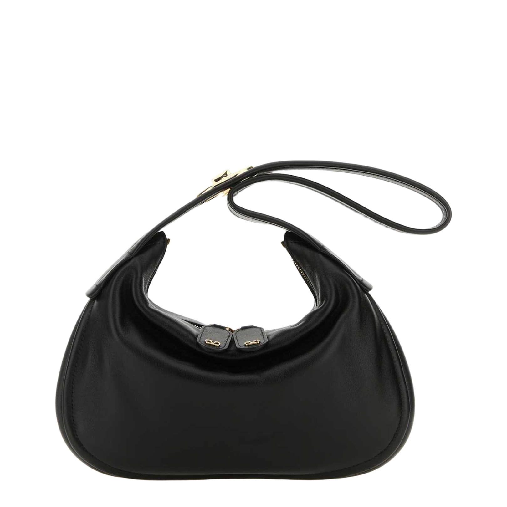 Black nappa leather small Go-Hobo shoulder bag