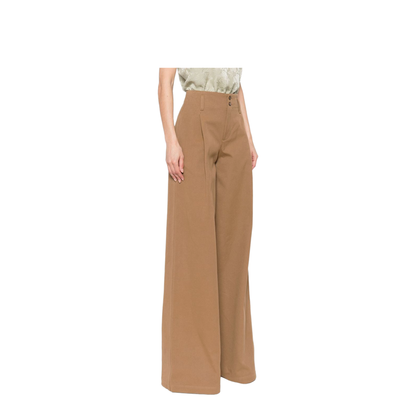 High-rise wide-leg pants in cotton canvas
