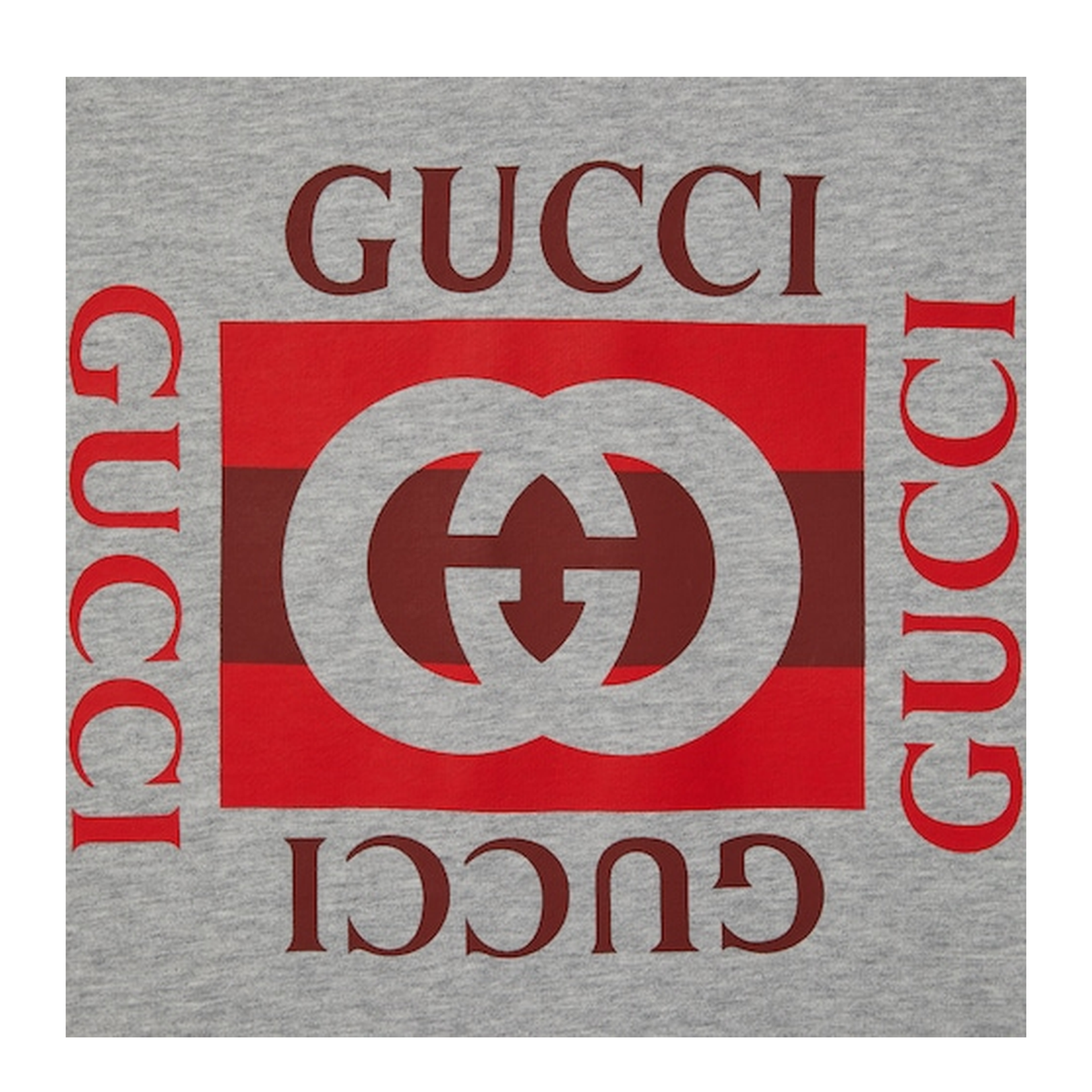 Printed Cotton Jersey Sweatshirt in Grey Mélange