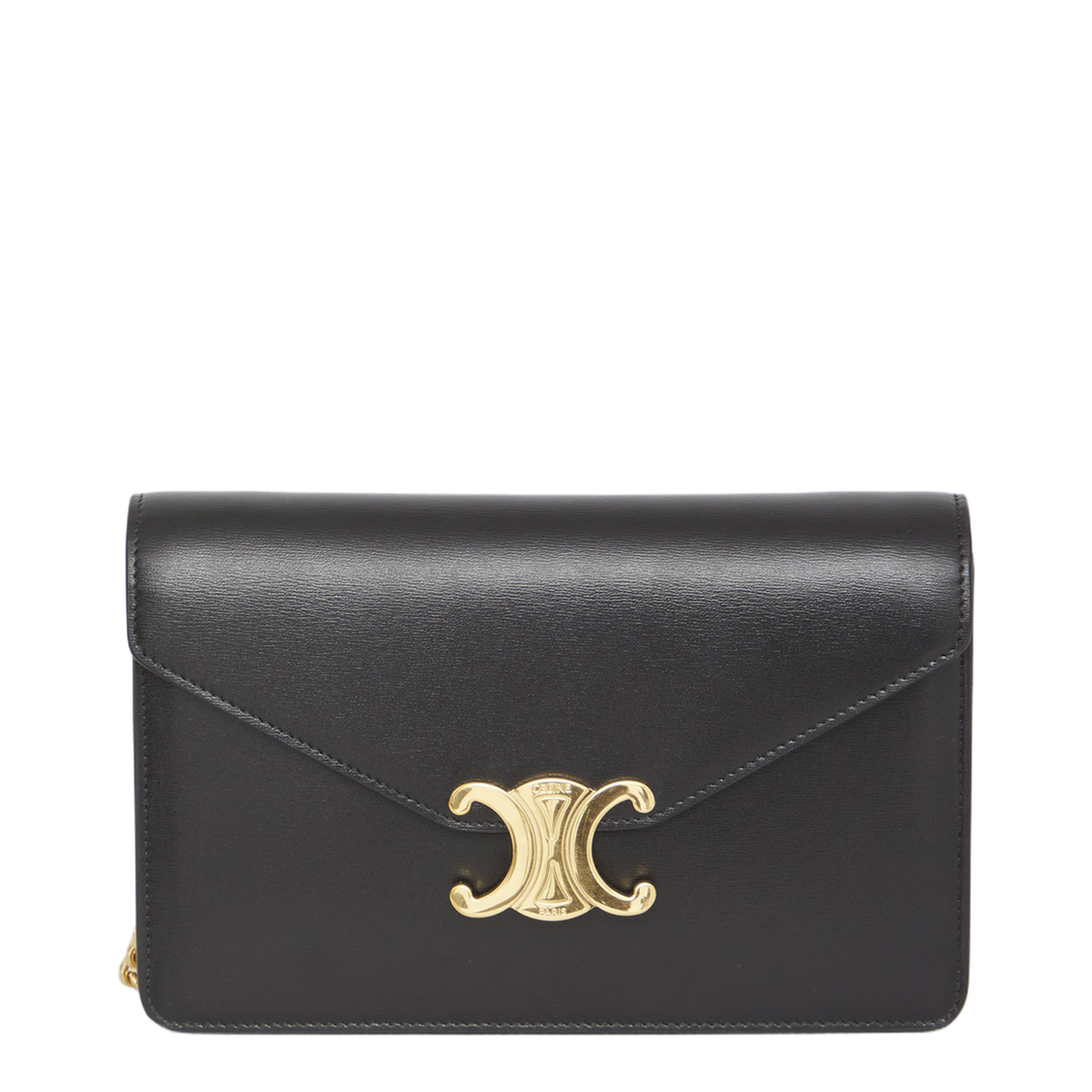 Margo Chain Wallet Shiny Calfskin Black
