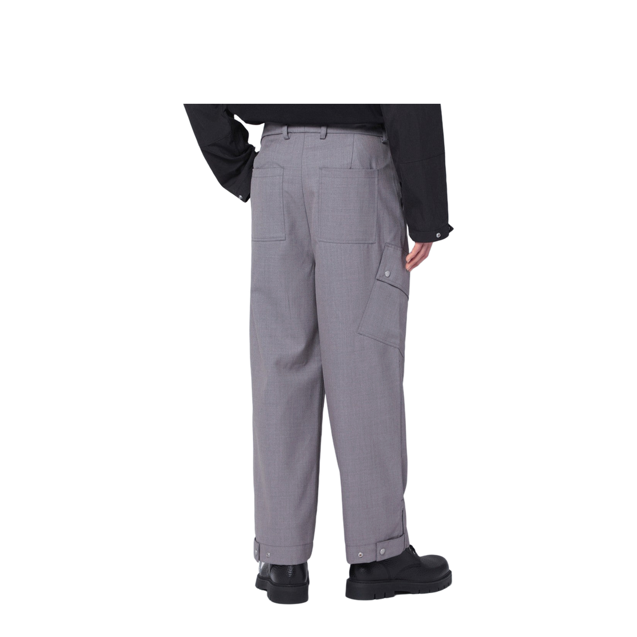 Grey Wool-Blend Trousers