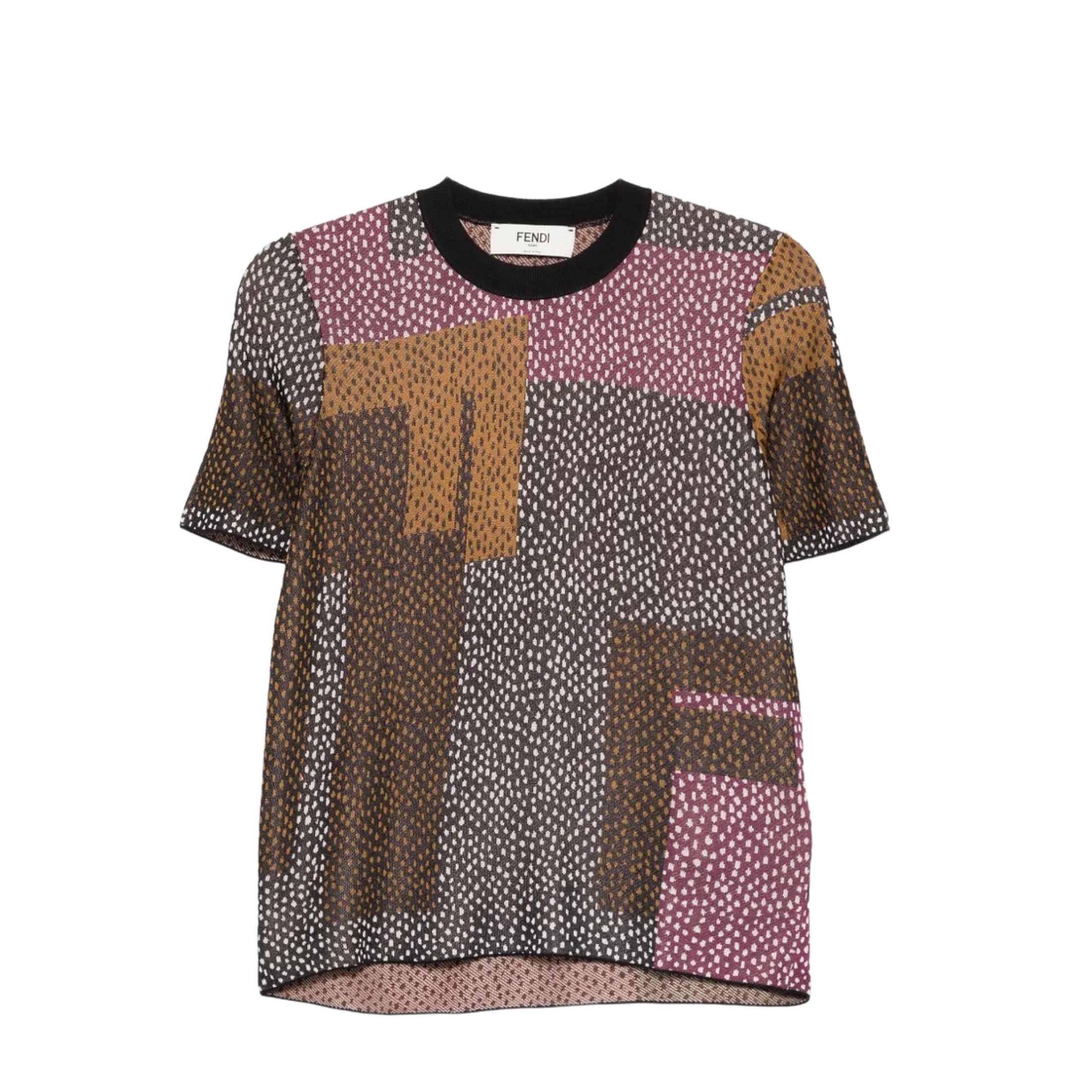 MAYFEYR - Fendi - Peppered-Motif Short-Sleeved Jumper - FZXE42AW4E