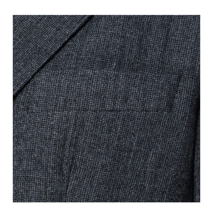 Grey Wool-Blend Single-Breasted Jacket