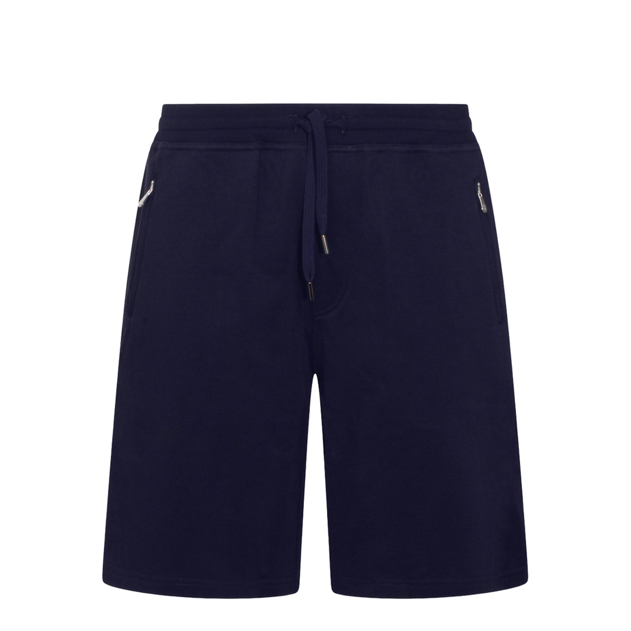 Techno Cotton Fleece Bermuda Shorts Navy Blue